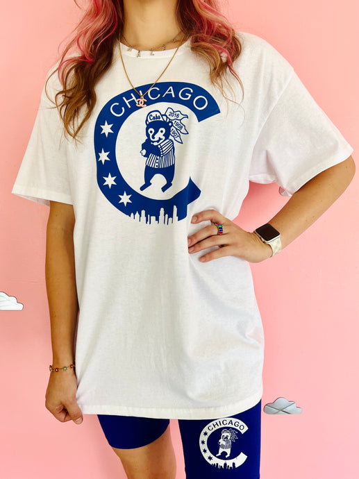 White Chicago Baseball Tee