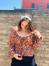 Fall Brown Floral Top
