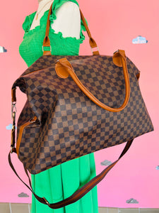 louis vuitton checkered duffle