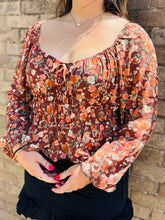 Fall Brown Floral Top