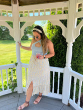 Pastel Yellow Floral Midi Skirt