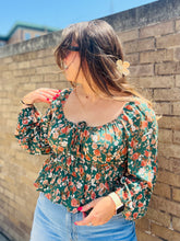 Hunter Green Floral Top