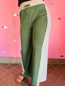 Olive Green Wide Leg Pants