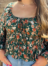 Hunter Green Floral Top