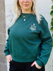 Hunter Green Embroidered Crewneck Sweatshirt