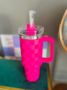 Pink Checkered Stanley Dupe