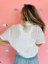 White Button Collar Top