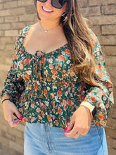 Hunter Green Floral Top
