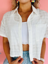 White Button Collar Top