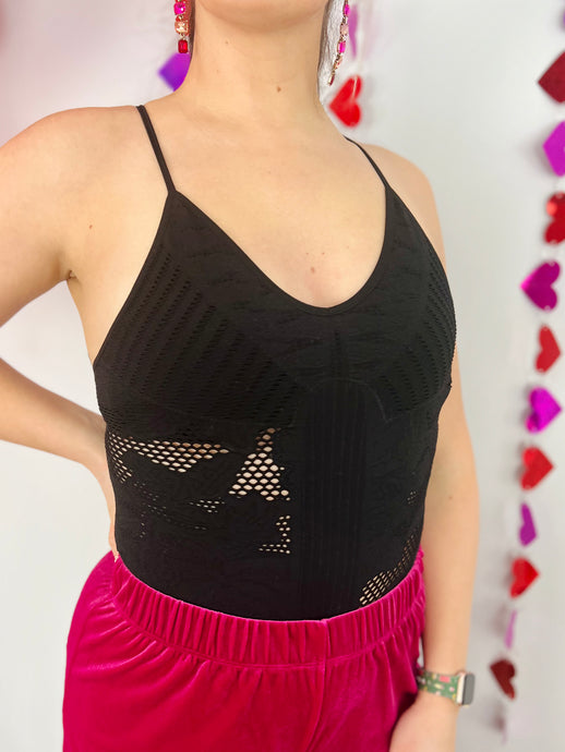 Detailed Black Bodysuit