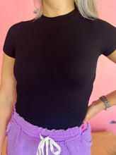 Black Ribbed Essential Top
