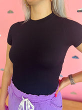 Black Ribbed Essential Top